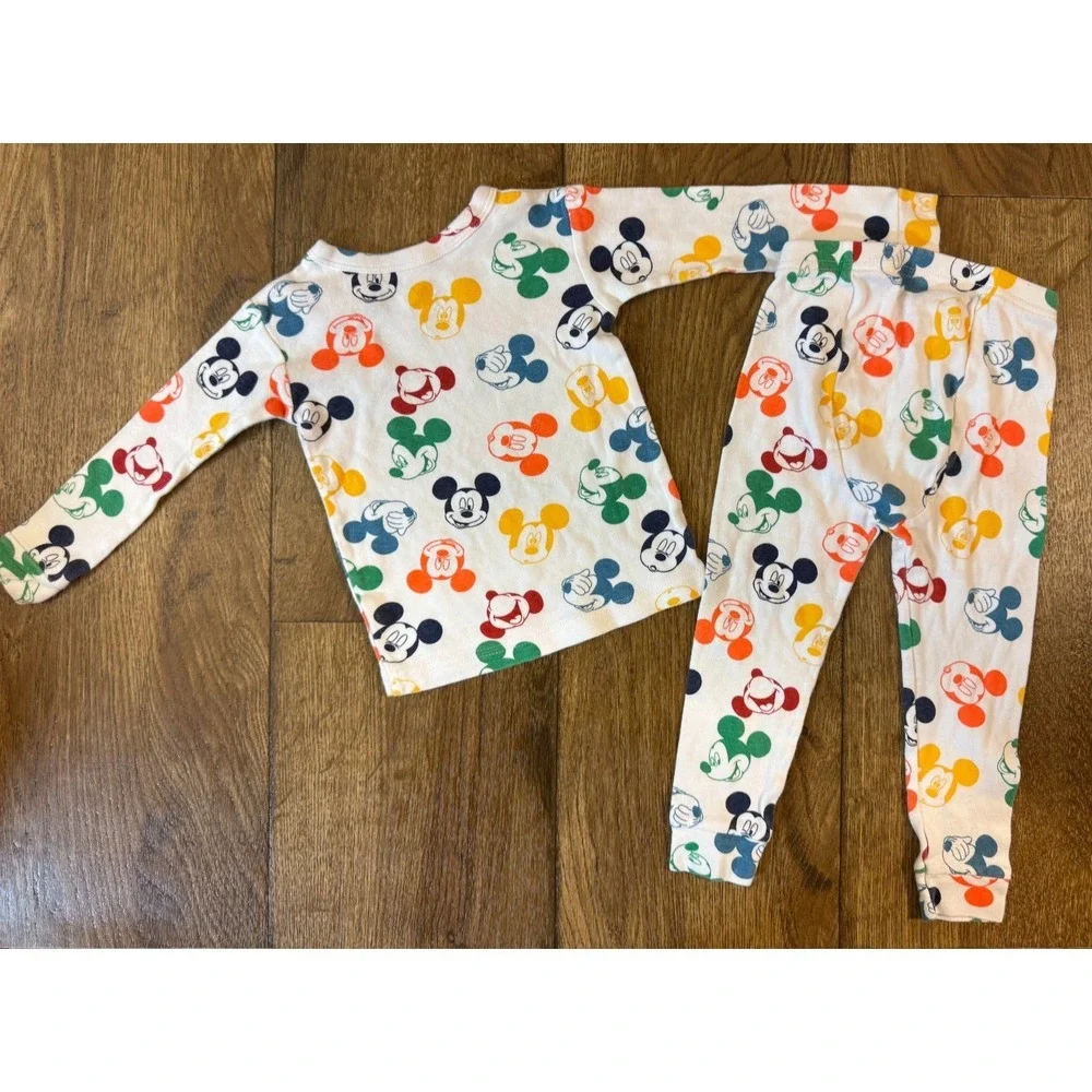 Gap‎ Disney Mickey Mouse 2 PC Pajama Set 2T Toddler Sleepwear Long Sleeved Pants